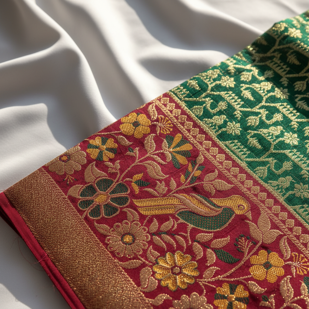 kuberan Dark Green Kanchipuram Silk Saree