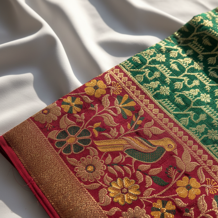 kuberan Dark Green Kanchipuram Silk Saree