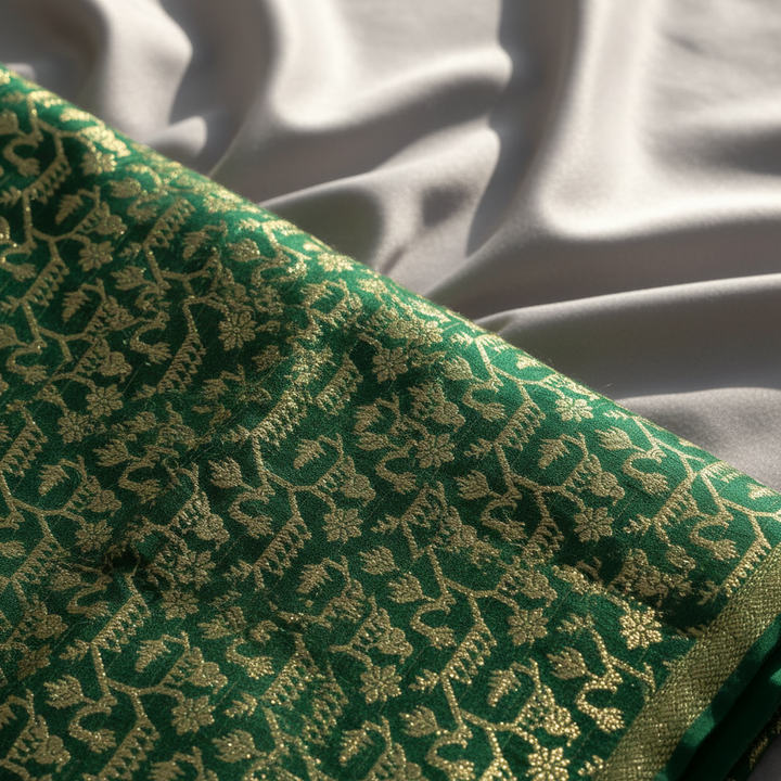 kuberan Dark Green Kanchipuram Silk Saree
