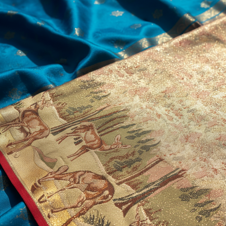 KUBERAN Cream Kanchipuram Silk Saree