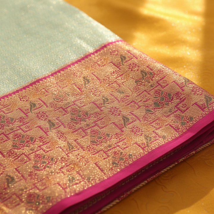 KUBERAM SKY BLUE Kanchipuram Silk Saree