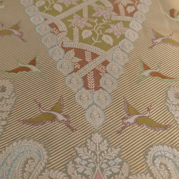 kuberan Golden Beige Kanchipuram Silk Saree with Intricate zari work