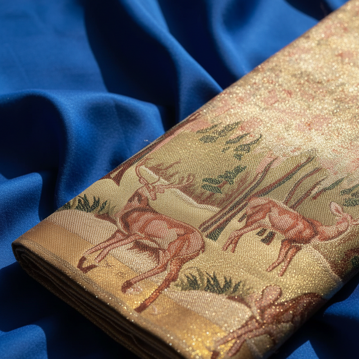 KUBERAN Cream Kanchipuram Silk Saree