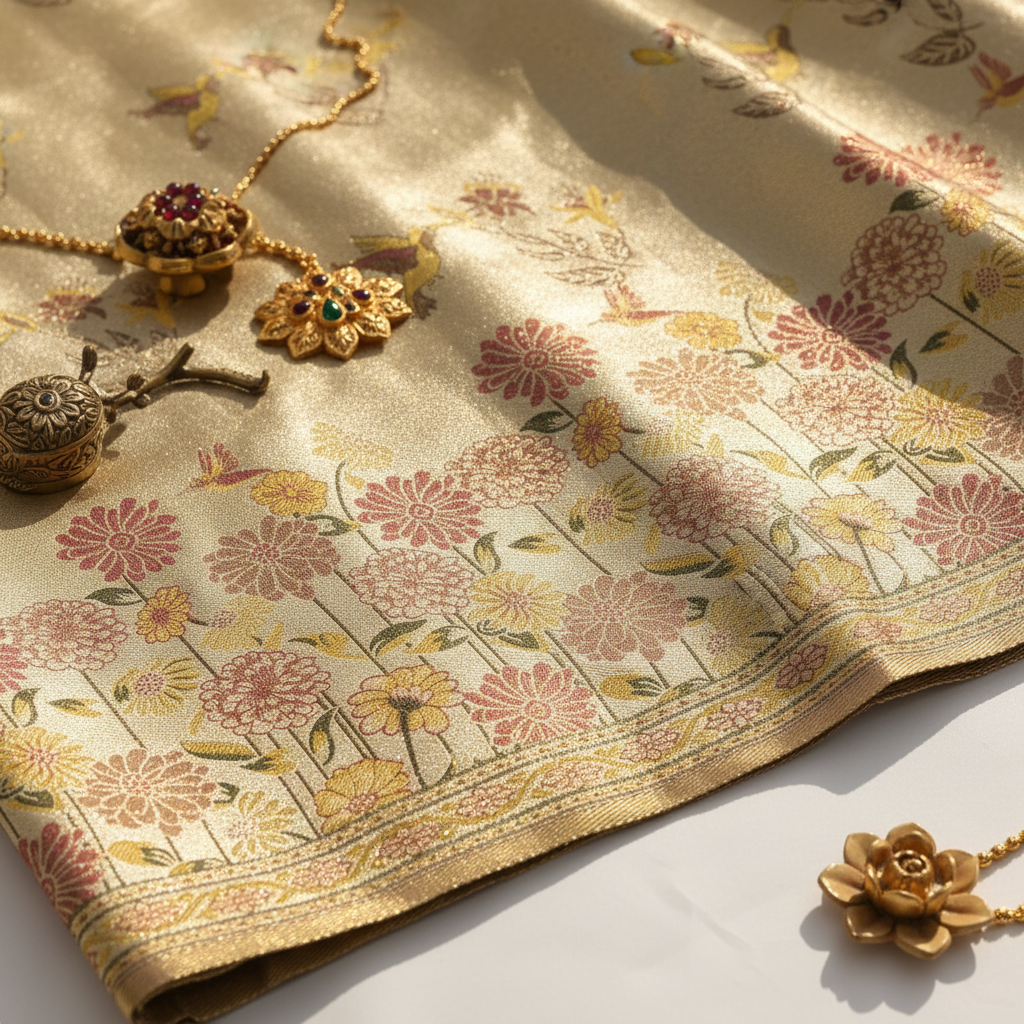 kuberan soft cream/beige Kanchipuram Silk Saree