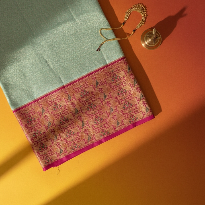 KUBERAM SKY BLUE Kanchipuram Silk Saree