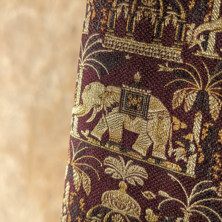 KUBERAN Burgundy with Royal Elephant Motif  Kanchipuram Silk Saree