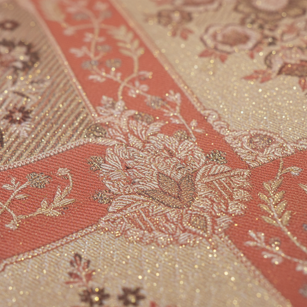 KUBERAN CORAL PINK PURE KANCHIPURAM SILK SAREE