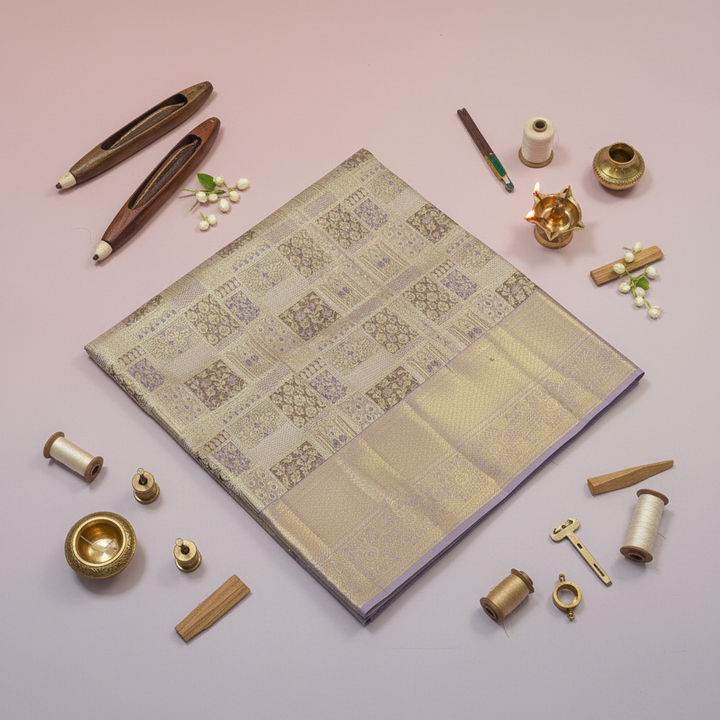 KUBERAN LAVENDER PURE KANCHIPURAM SILK SAREE