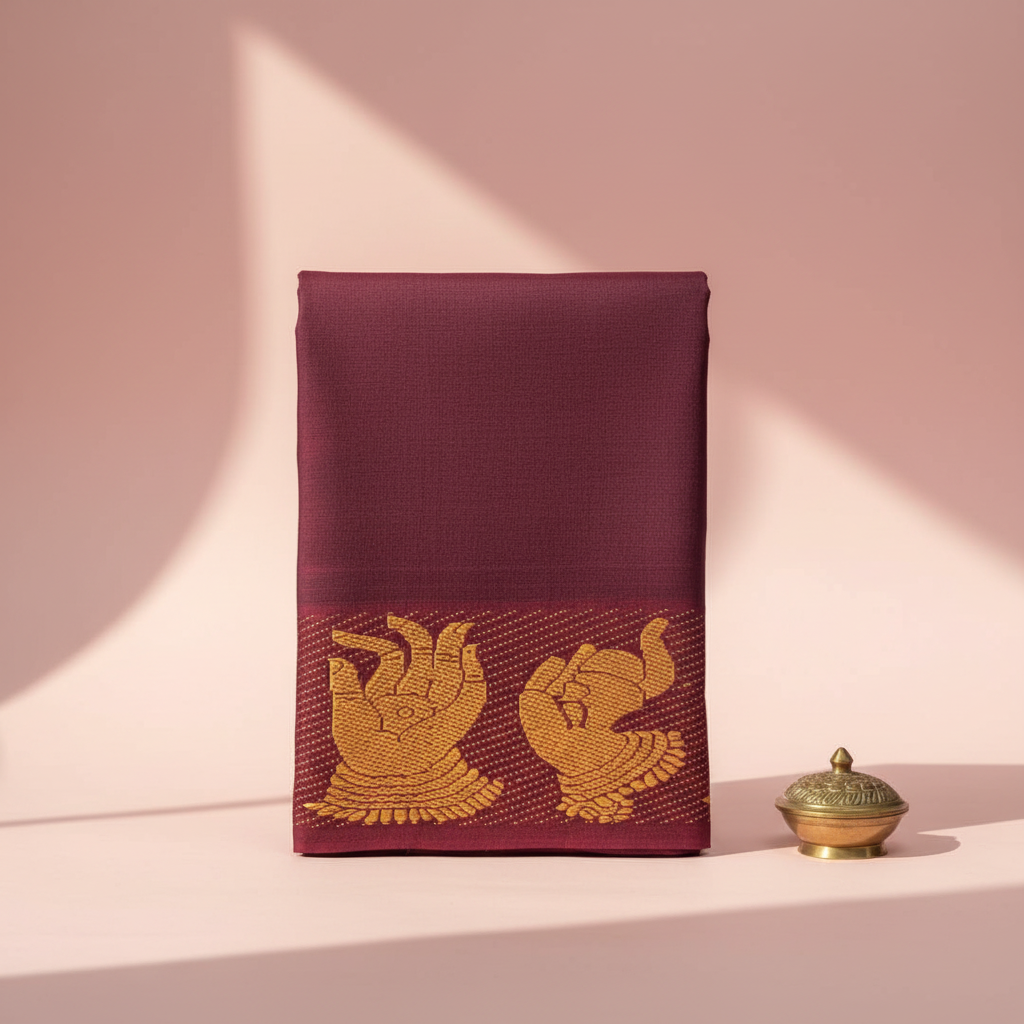 KUBERAN WINE COTTTON DANCE PRACTICE SAREE