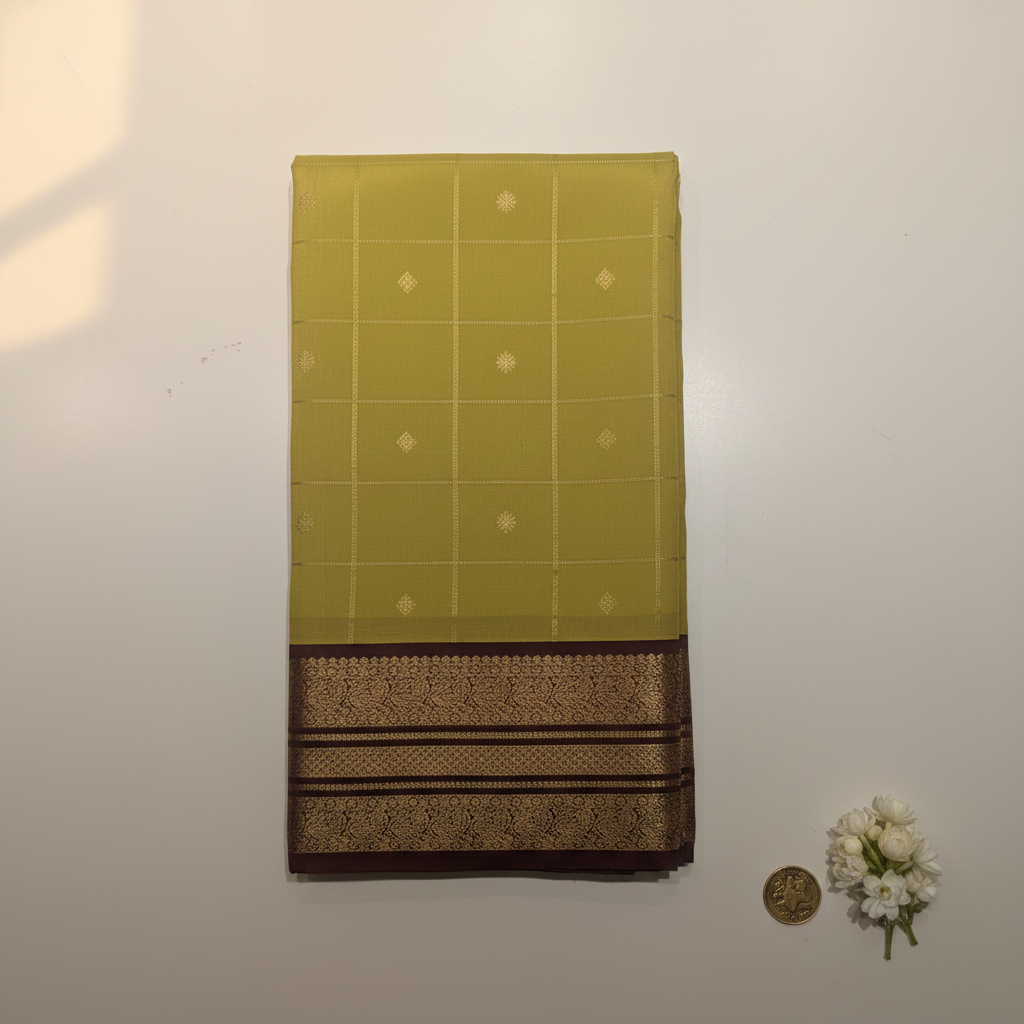 KUBERAN GREEN MAROON SEMI SILK SAREE