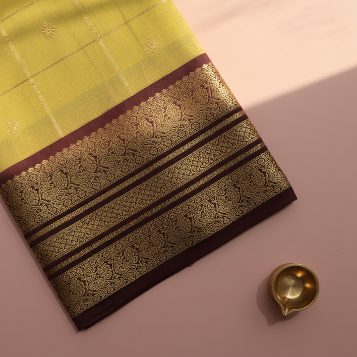 KUBERAN GREEN MAROON SEMI SILK SAREE