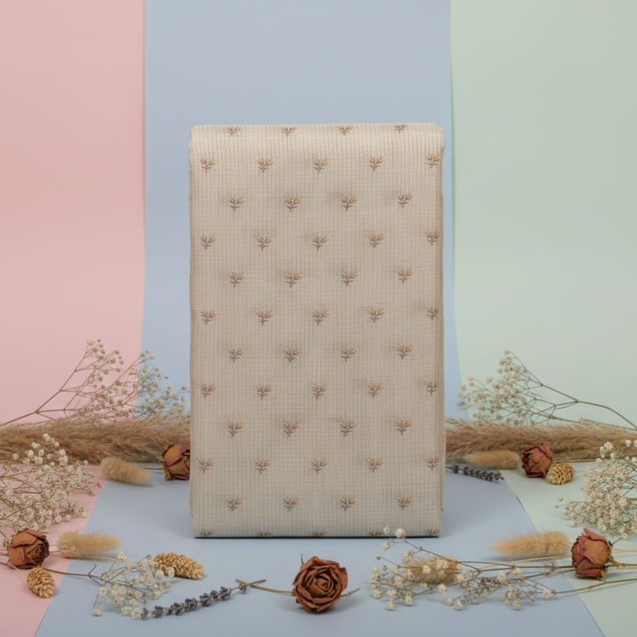 KUBERAN BEIGE SEMI TUSSAR SILK SAREE