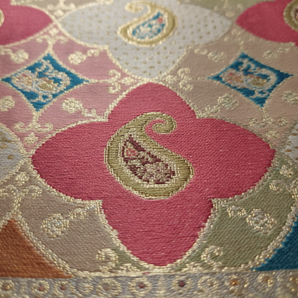 KUBERAN CREAM AND PINK MASHRU SAREE