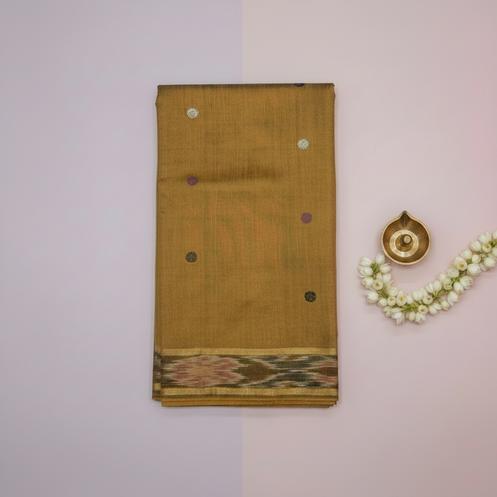 KUBERAN MUSTARD TUSSAR SILK SAREE