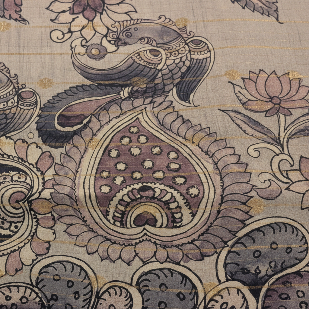 KUBERAN GREY SEMI TUSSAR SILK SAREE