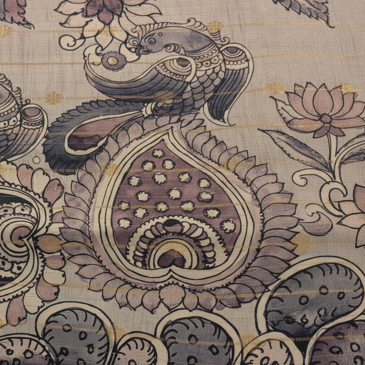 KUBERAN GREY SEMI TUSSAR SILK SAREE