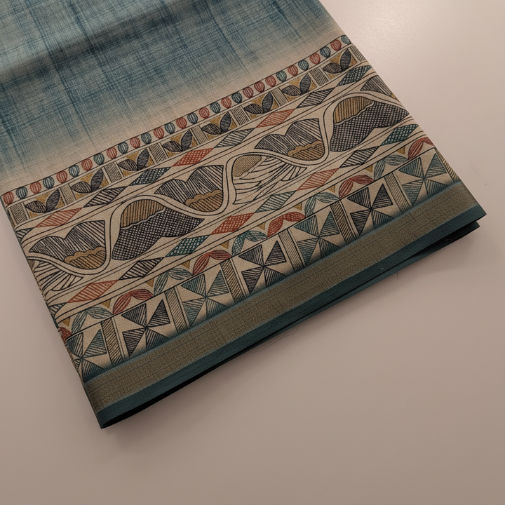 KUBERAN BLUE SEMI TUSSAR SILK SAREE