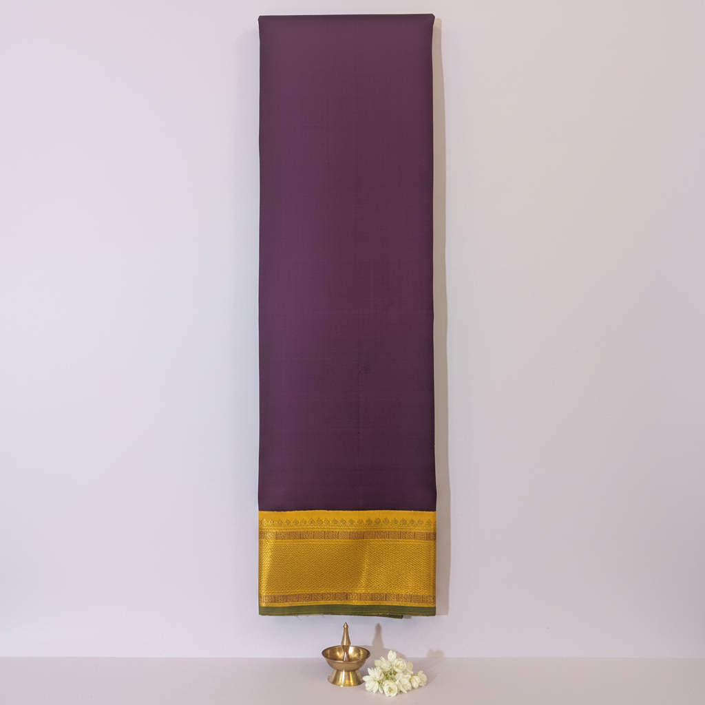 KUBERAN PURPLE WITH GOLDEN PURE KANCHIPURAM SILK SAREE