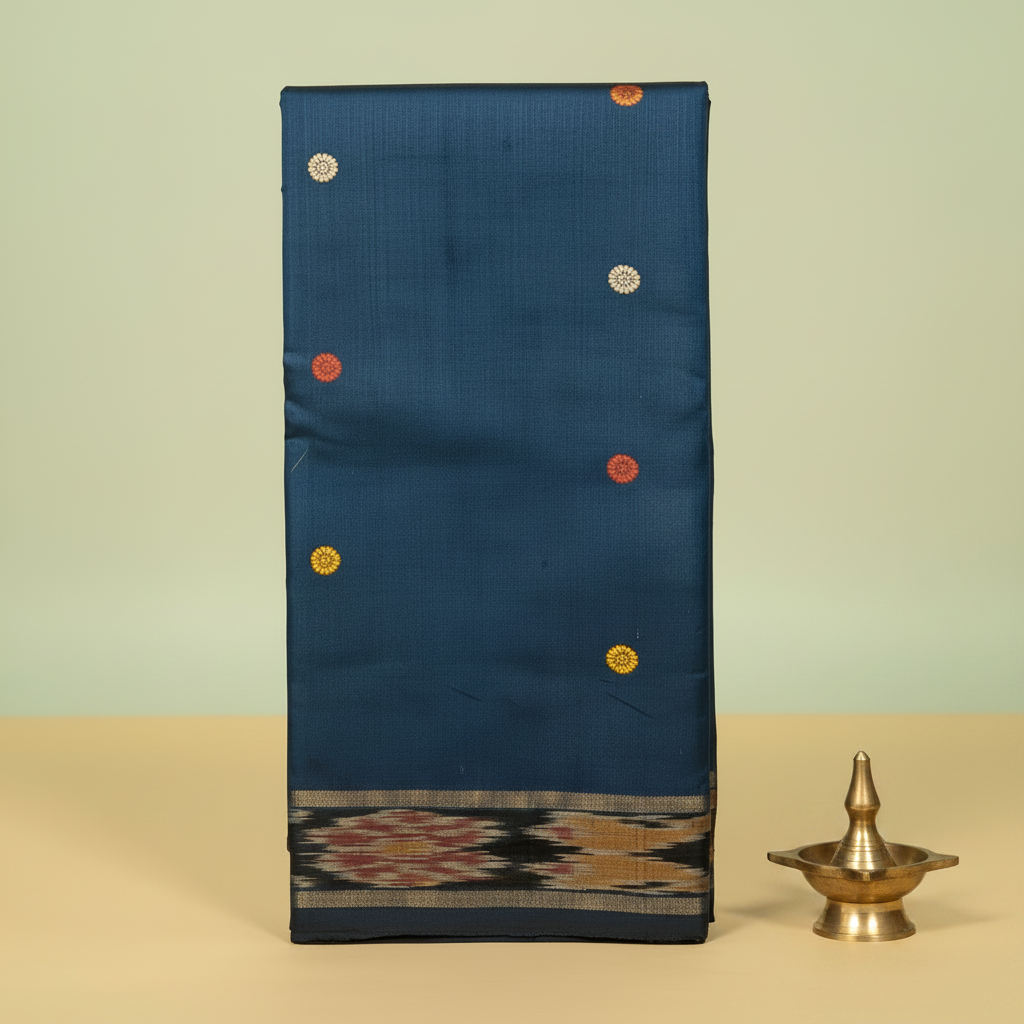 KUBERAN BLUE TUSSAR SILK SAREE