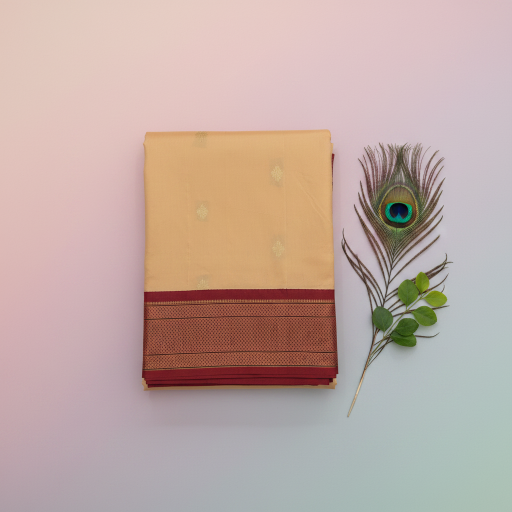KUBERAN CREAM PEACH PAITHANI SILK SAREE