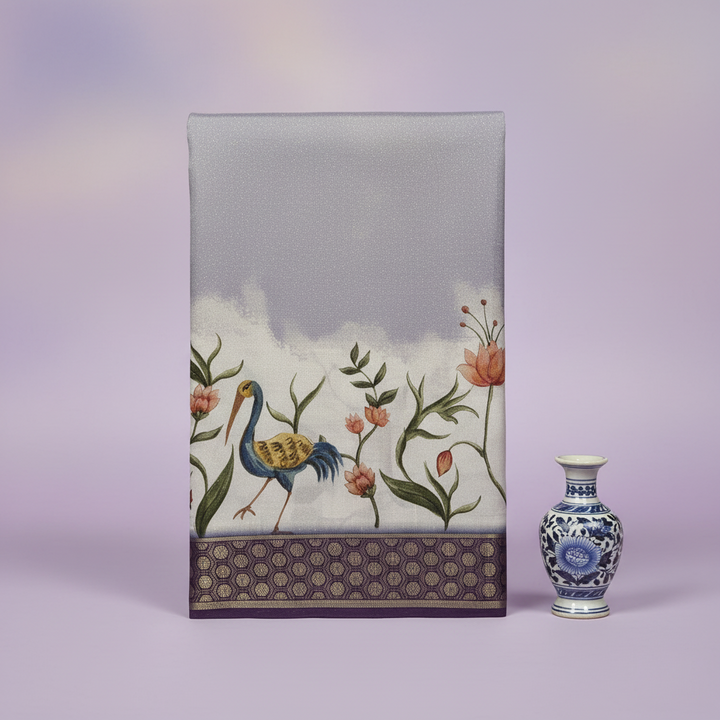 KUBERAN LAVENDAR MAL COTTON PRINTED SAREE