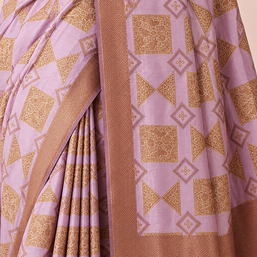 KUBERAN LAVENDER BANARAS GEORGETTE SAREE