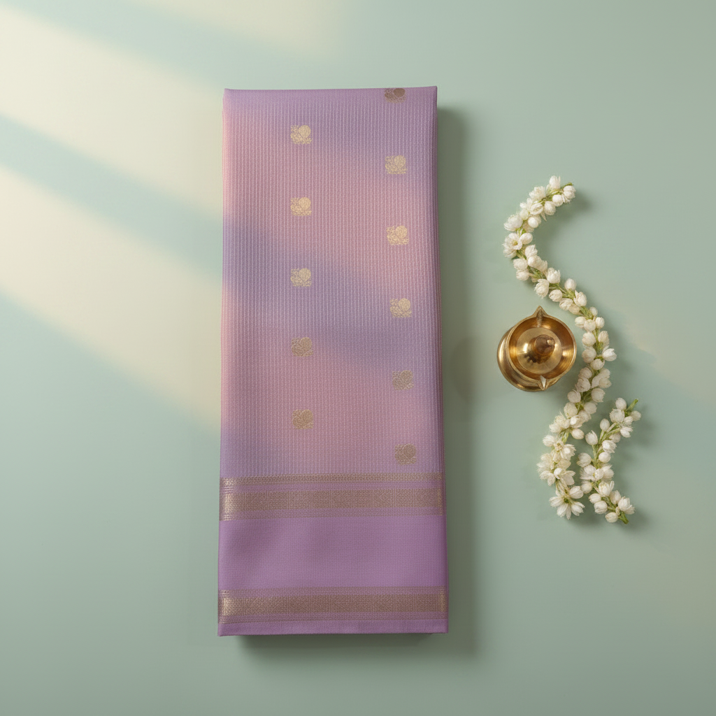 KUBERAN LAVENDER SEMI SILK SAREE