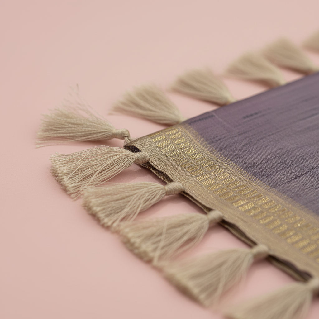 KUBERAN DUSTY LAVENDER SEMI TUSSAR SILK SAREE