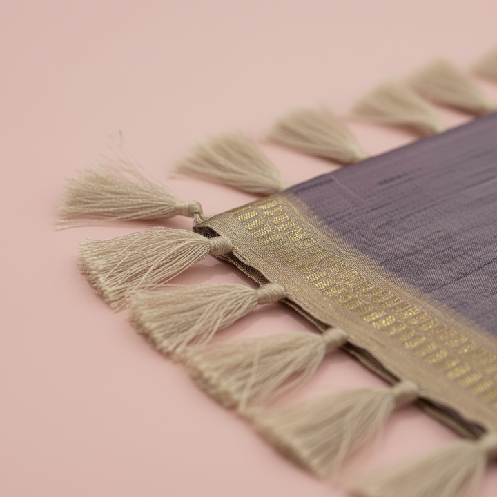 KUBERAN DUSTY LAVENDER SEMI TUSSAR SILK SAREE