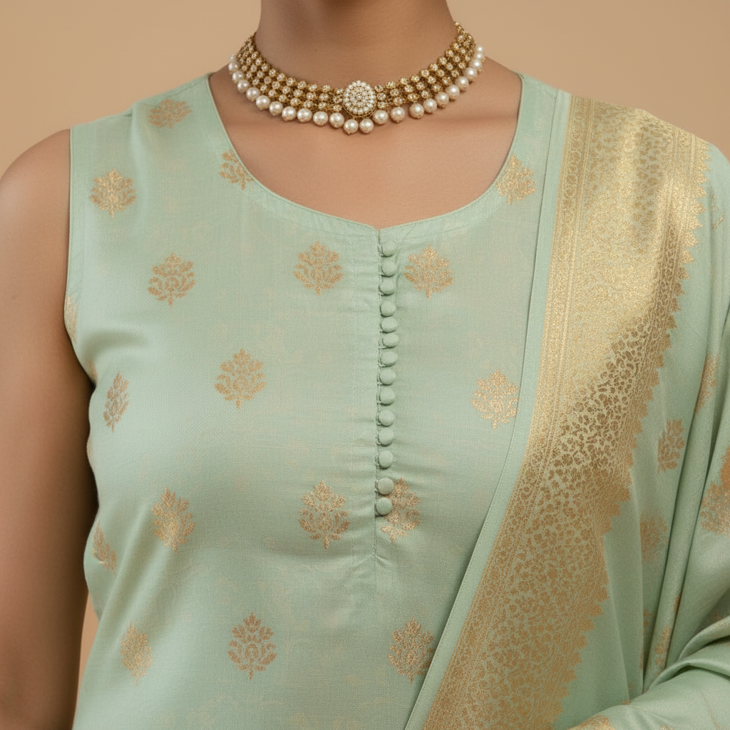 Kuberan Pista Green Salwar Kameez