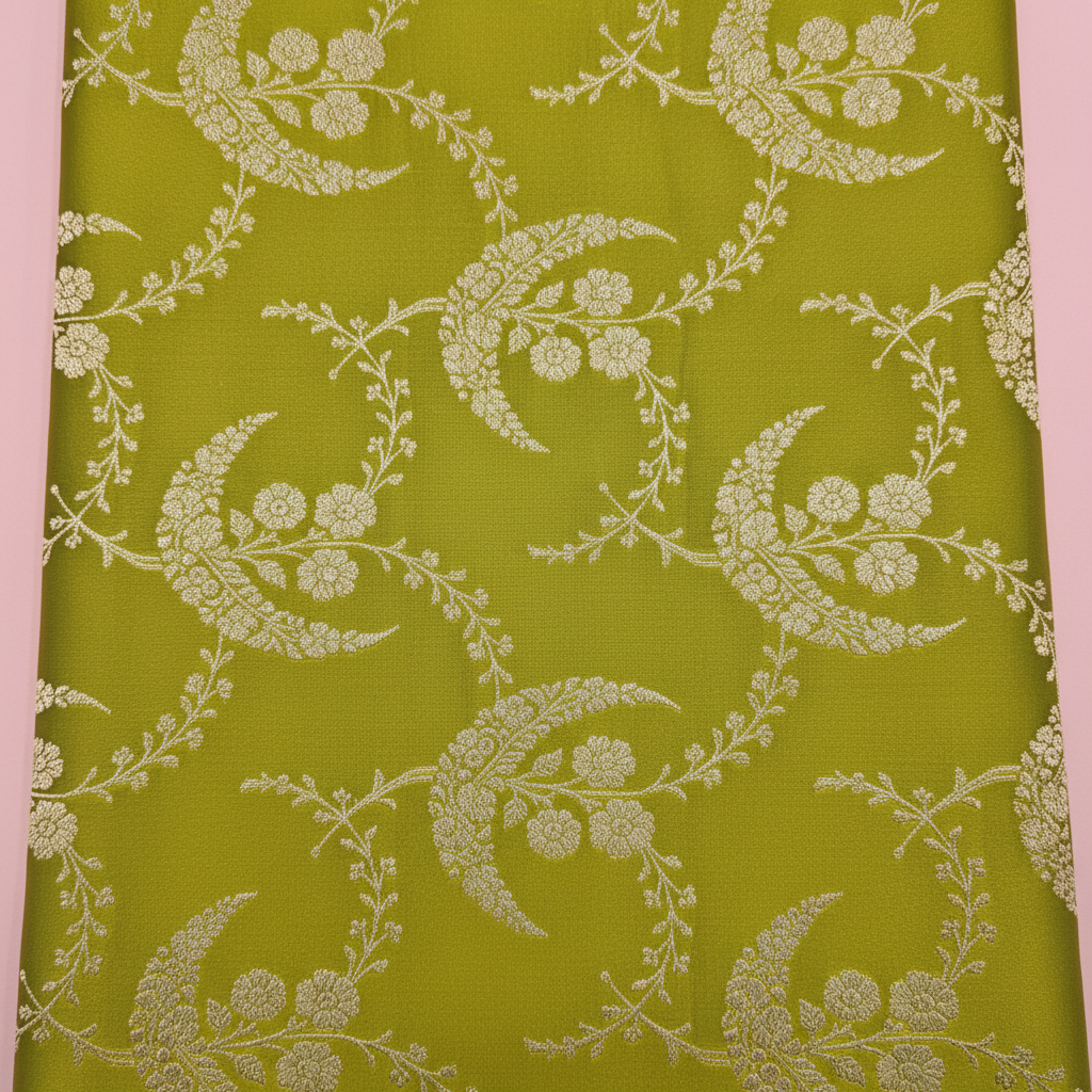 KUBERAN PARROT GREEN MASHRU BANARASI SILK SAREE