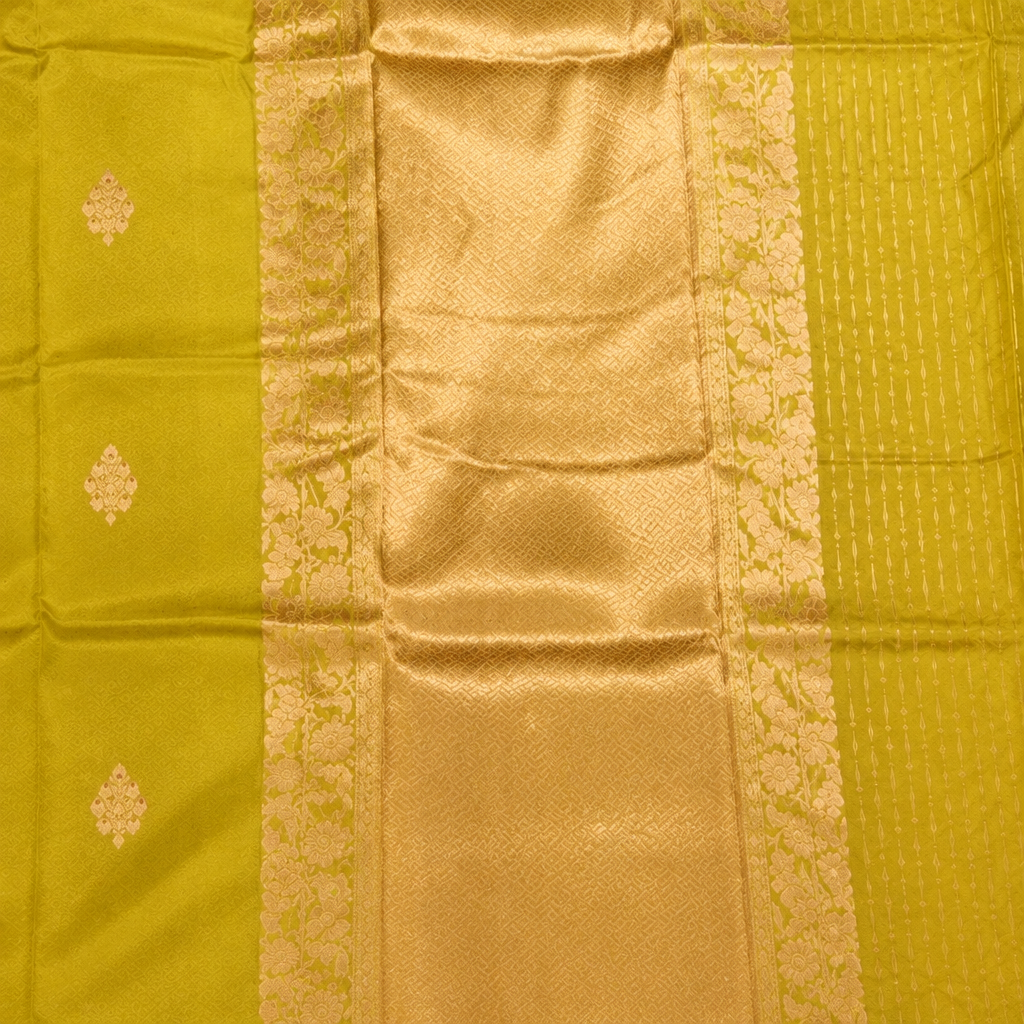 KUBERAN LIME GREEN PURE BANARASI SAREE