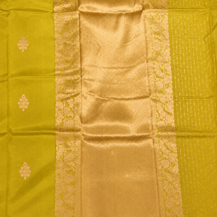 KUBERAN LIME GREEN PURE BANARASI SAREE
