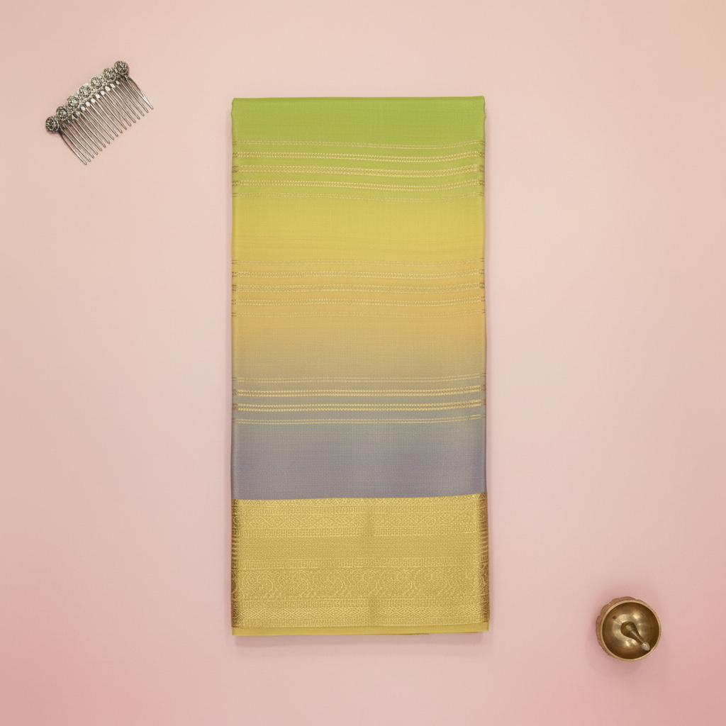 KUBERAN GREENISH SHADE PURE CREPE SAREE