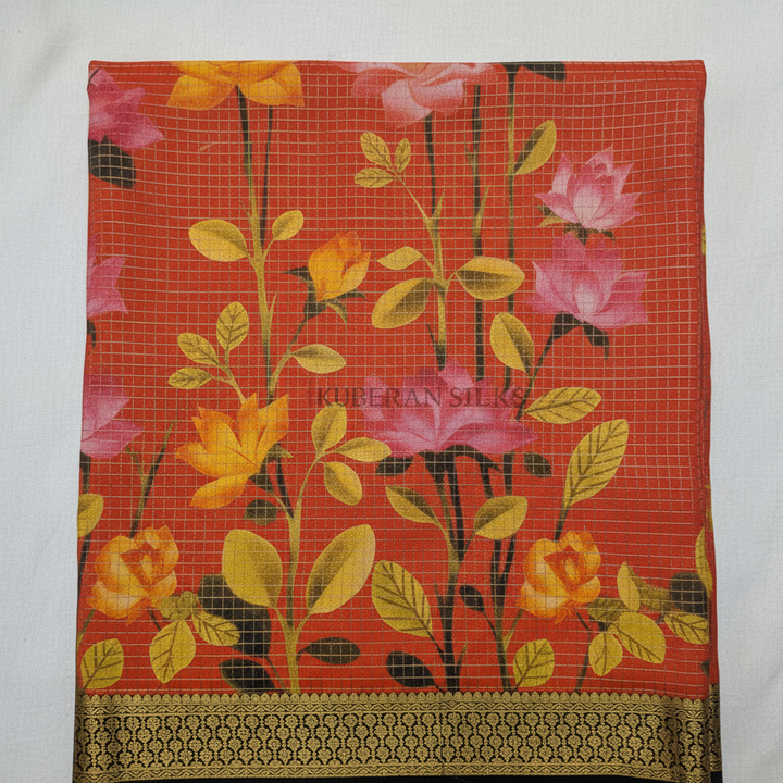 Kuberan Orange Mysore Silk Saree