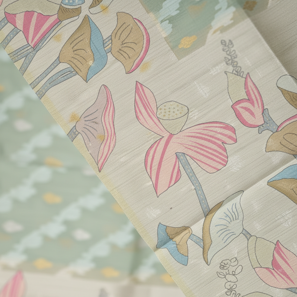 Lotus saree fabric detail