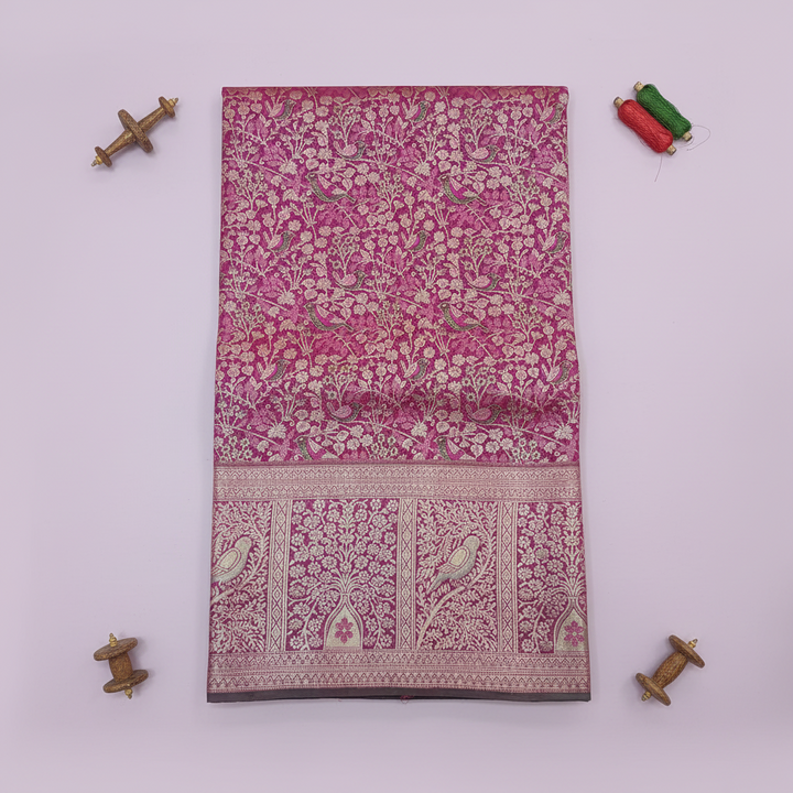 KUBERAN PINK PURE KANCHIPURAM SILK SAREE