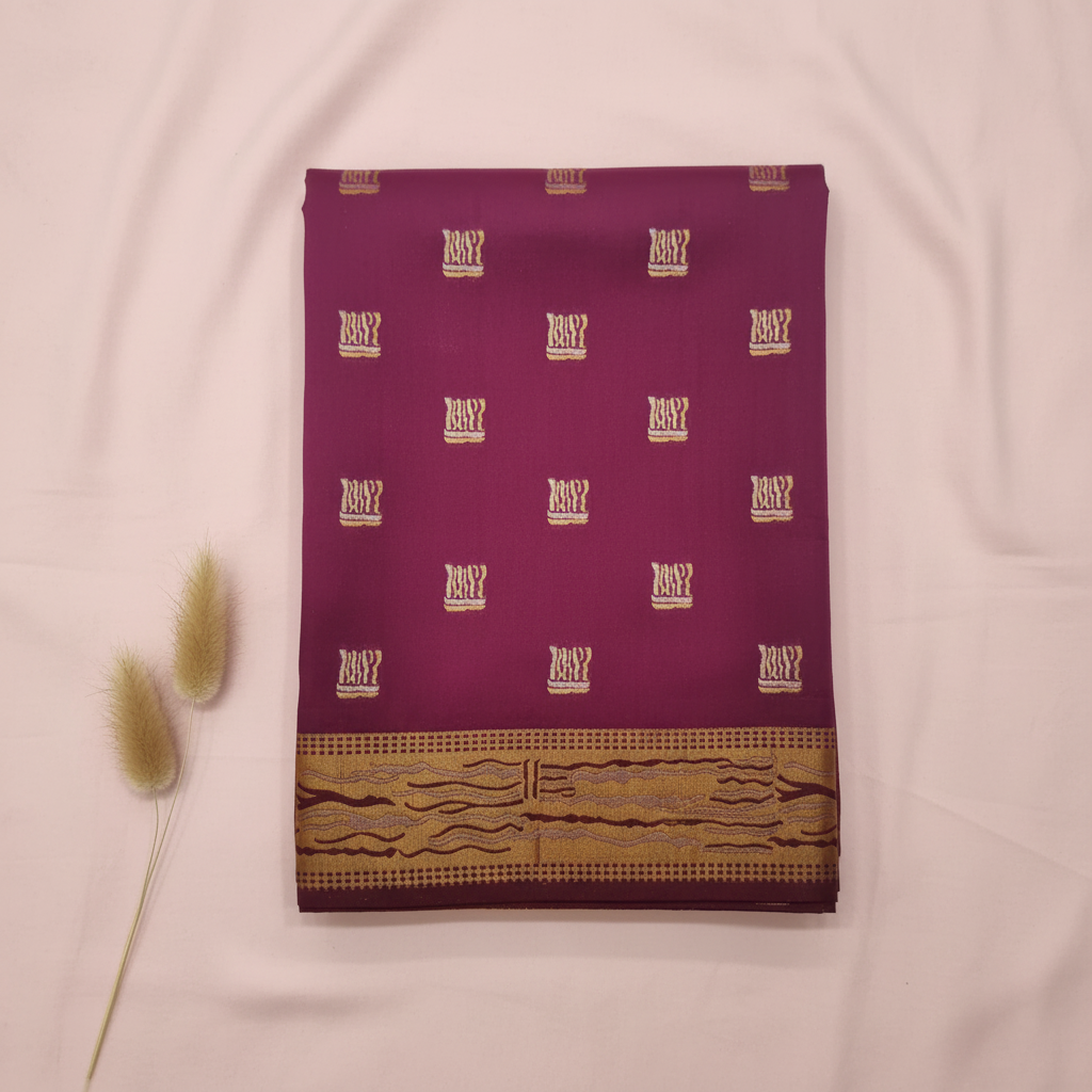 Magenta Butta Saree – Blush Pink