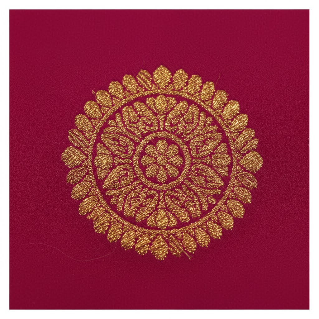 Kuberan Magenta Crimson  Kanchipuram Silk Saree