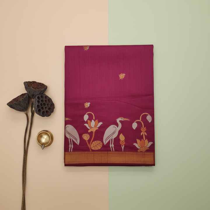 KUBERAN PURPLE RAW SILK SAREE