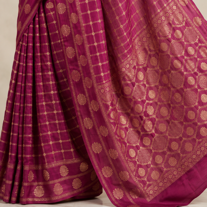 KUBERAN MAROON MASHRU GEORGETTE  SAREE