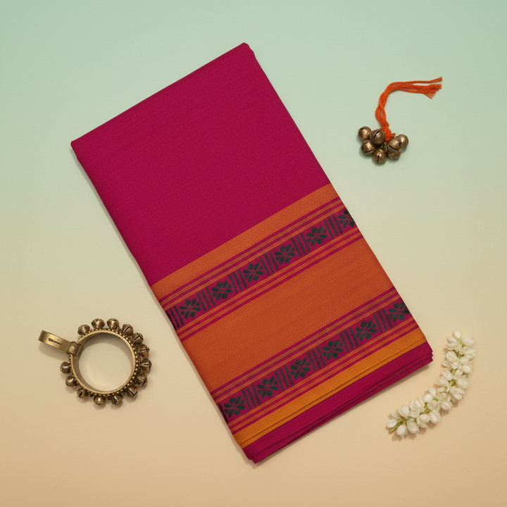 KUBERAN PINK COTTON DANCE PRACTICE SAREE