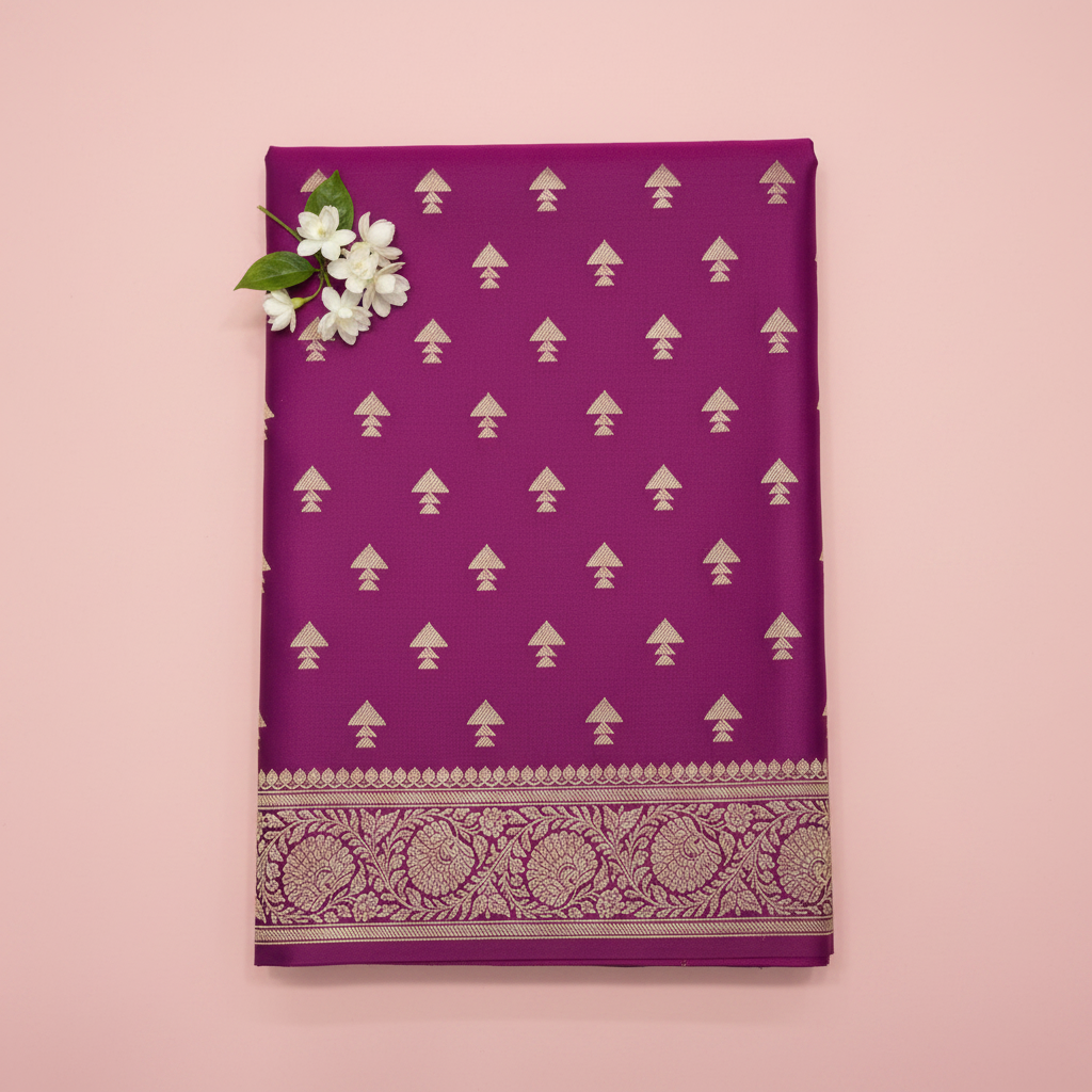 KUBERAN RANI PINK MASHRU BANARASI SILK SAREE