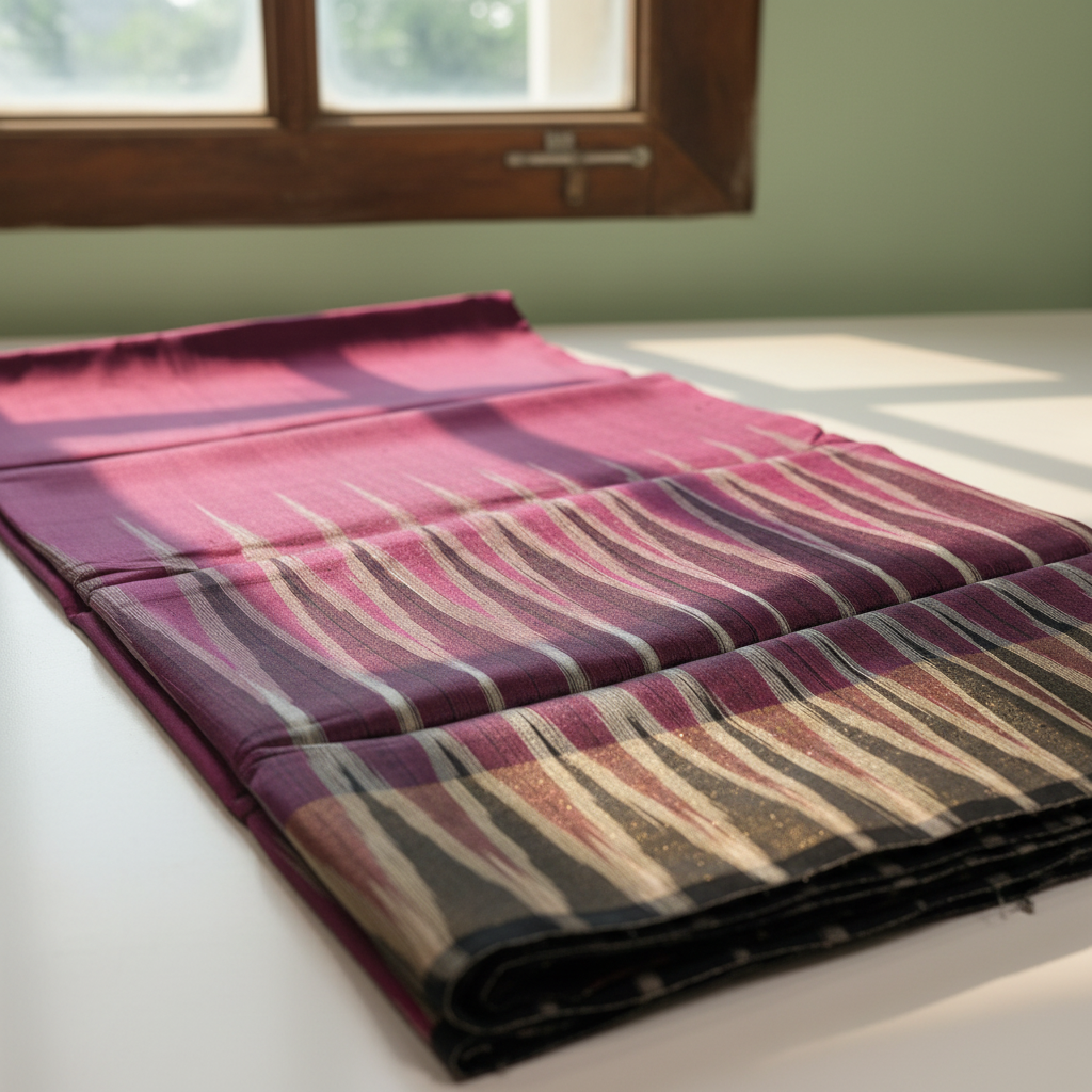 KUBERAN BURGUNDY BISHNUPURI SOFT SILK SAREE