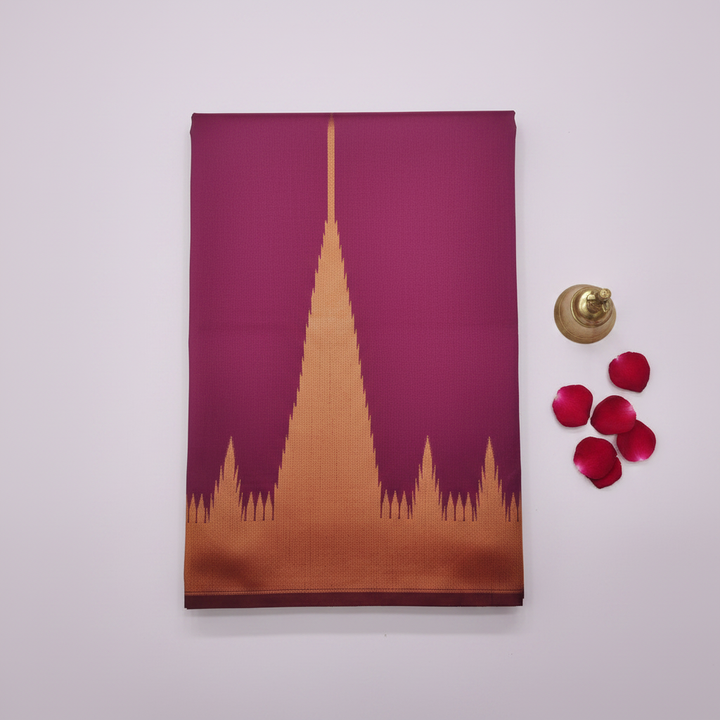 Magenta Temple Spike Saree – Lavender BG + Rose Petals