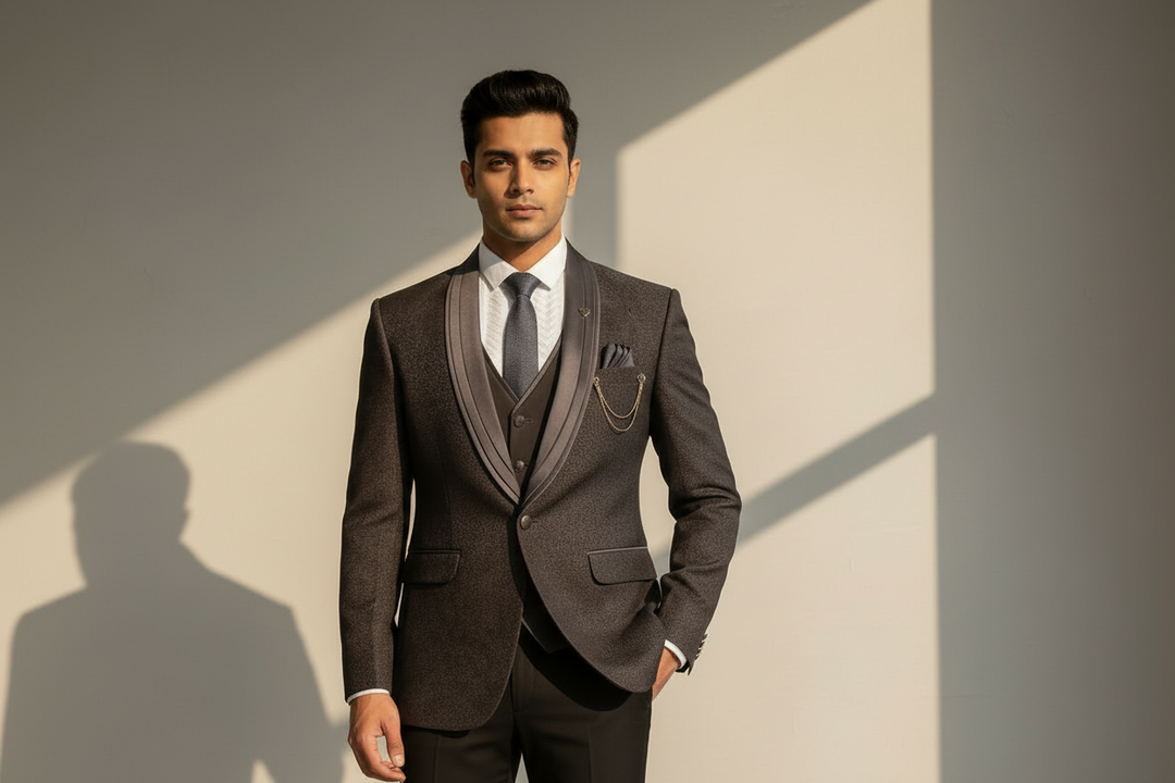 Kuberan Wine Formal Suit with Waistcoat - Three Piece