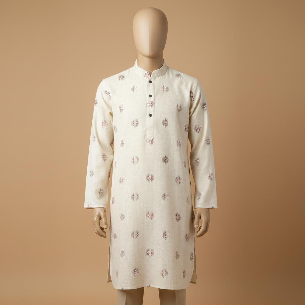 KUBERAN OFF WHITE COTTON KURTA