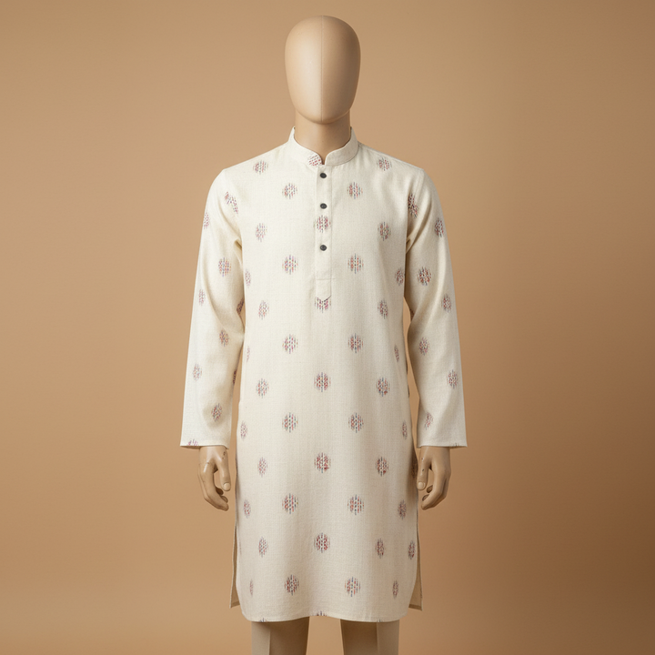 KUBERAN OFF WHITE COTTON KURTA