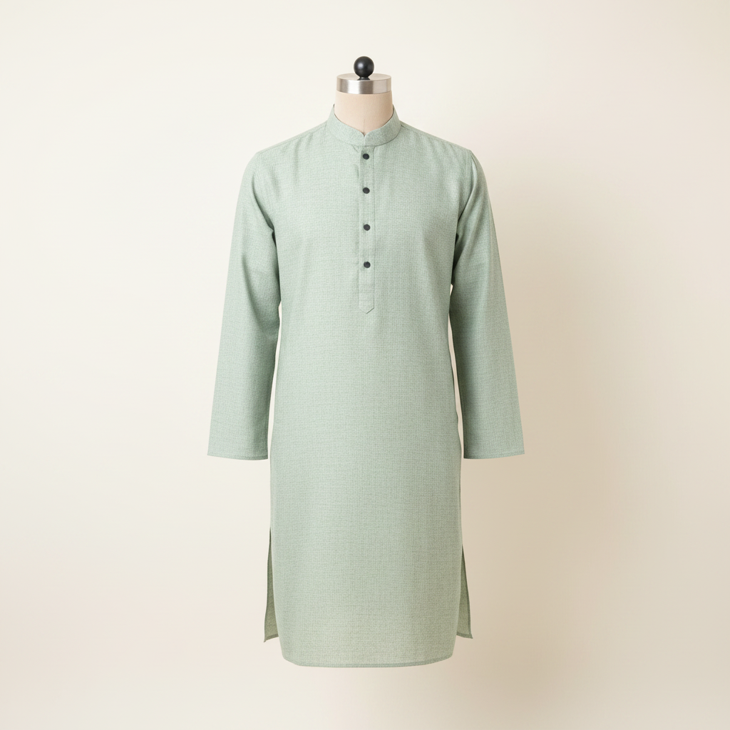 KUBERAN SAGE GREEN COTTON KURTA