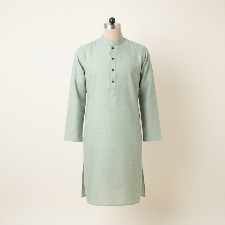 KUBERAN SAGE GREEN COTTON KURTA